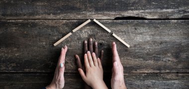 Conceptual image of family and adoption Conceptual image of family and adoption