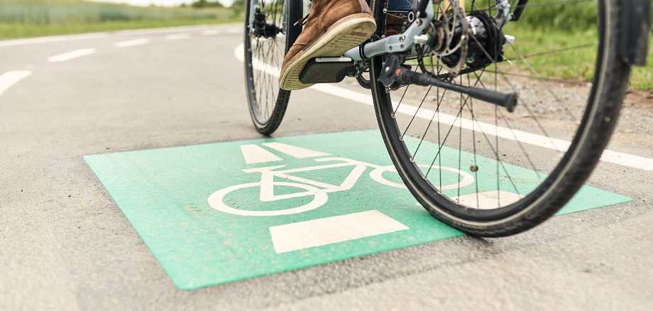 Radweg mit Fahrrad