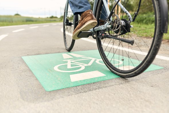 Radweg mit Fahrrad