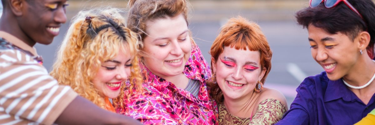 Diversity group smiling happy sharing lifestyle