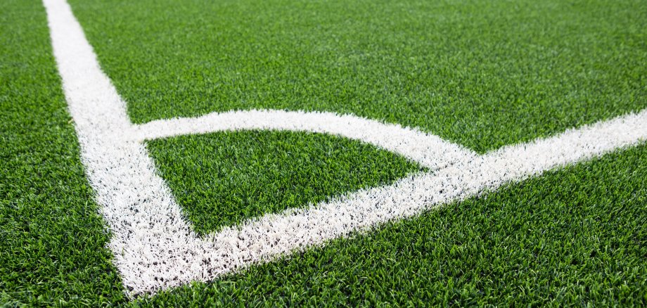 Football field corner green turf ,Corner of soccer pitch,soccer field grass conner