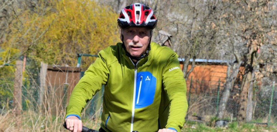 Karl Markloff auf dem Fahrrad