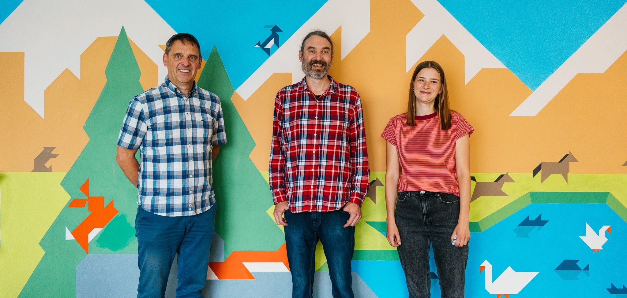 Dirk Böttcher (DreieichBau AöR), Martin Stark (Künstler), Franzi Albert (Quartiersarbeit)