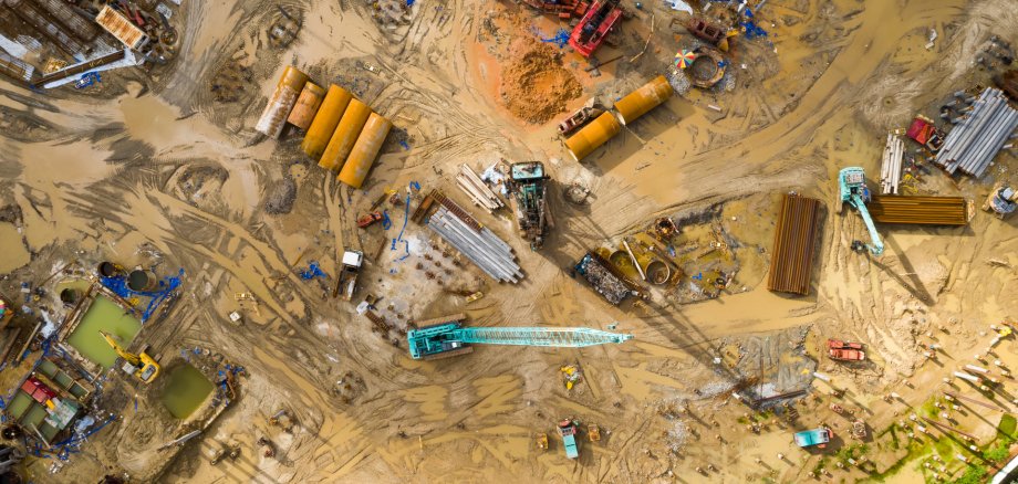 Tin Shui Wai, Hong Kong, 02 September 2018:- Top view of construction site