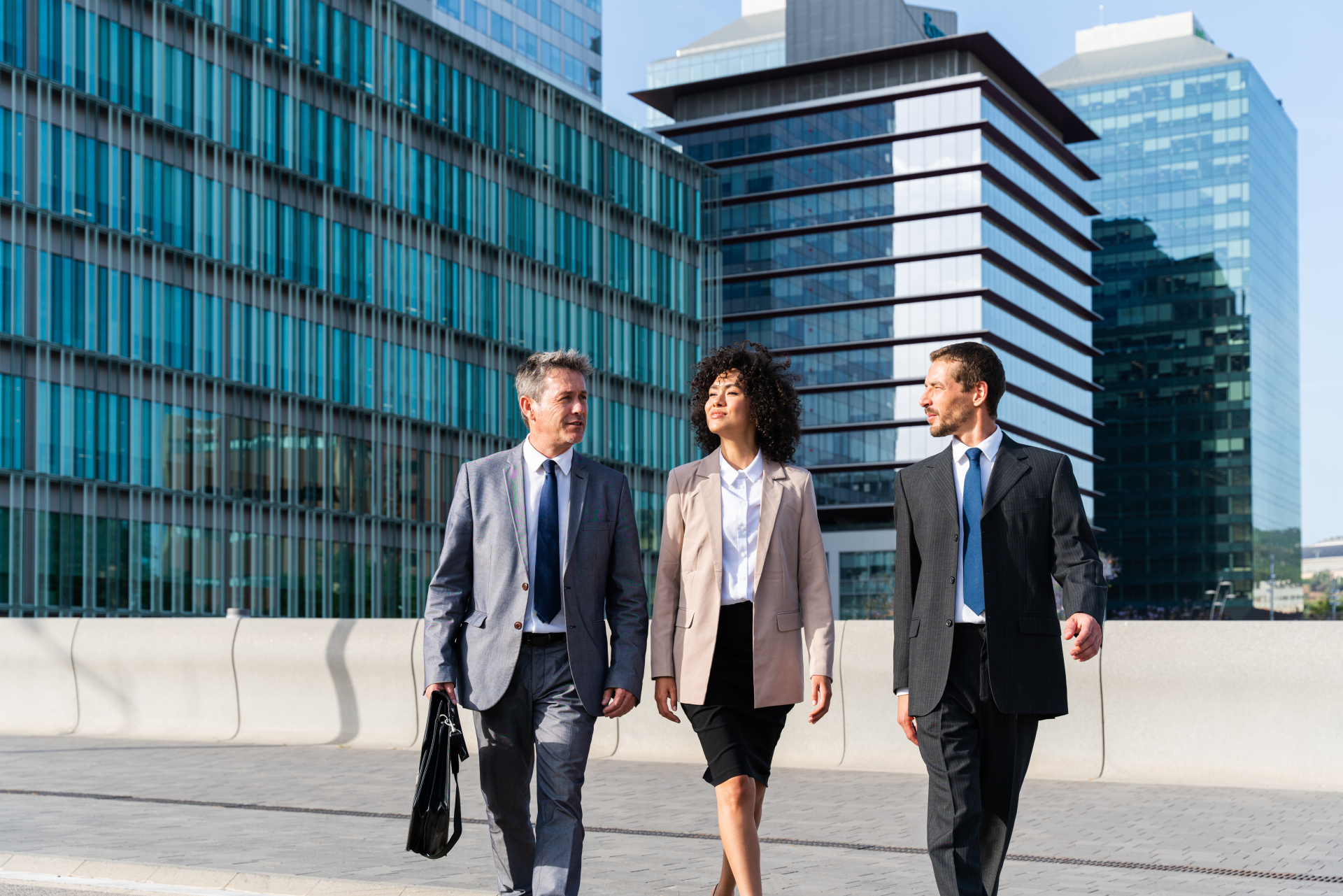 Business people meeting in a business park
